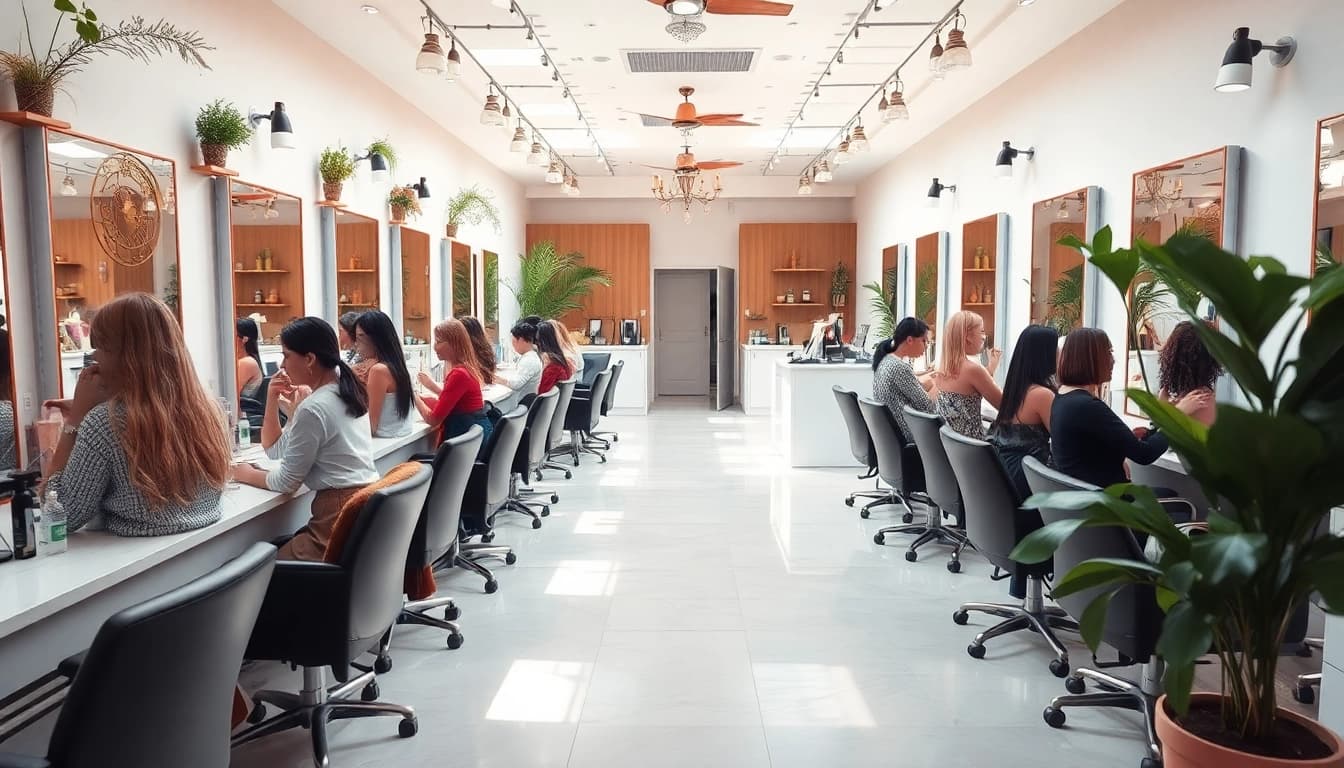 Find a nearby beauty salon (미용실 근처) with modern styling stations and a welcoming atmosphere.