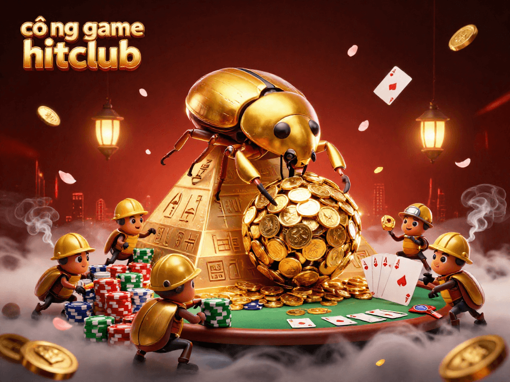 Engage with cổng game hitclub through a dynamic scene of gaming and cheerful competition.