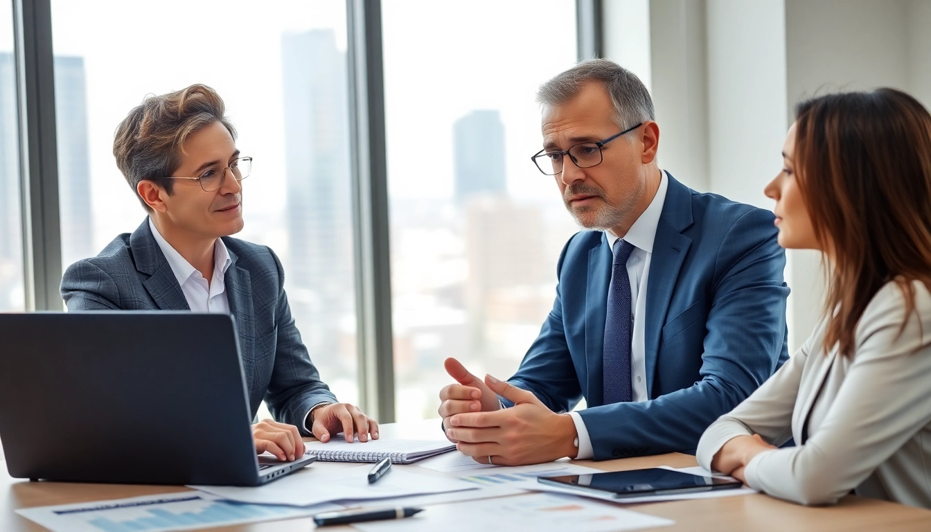Beratung zur Schulden Finanzamt Ratenzahlung mit einem Finanzberater in einem Büro.