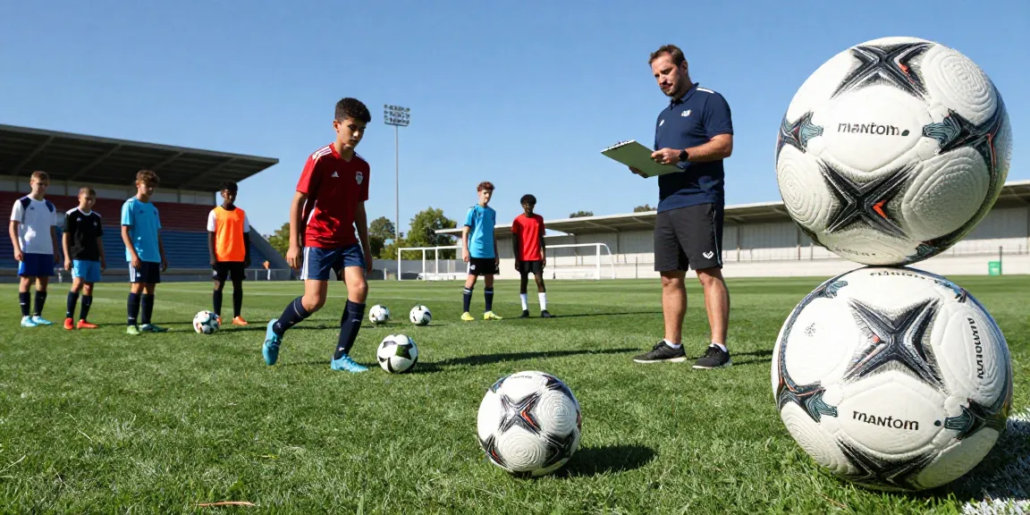 Hochwertige Fußbälle im Fußball Shop Deutschland, junge Spieler beim Training zeigen Ballkontrolle und Präzision.