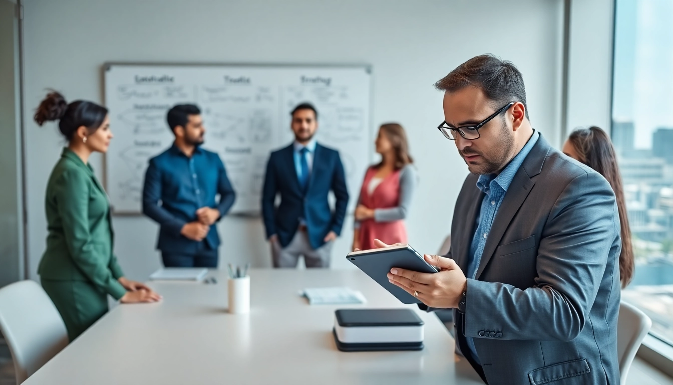 Headhunter IT conducts a professional recruitment meeting in a modern office setting.