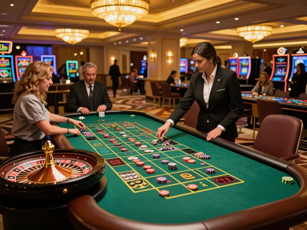 Engaged players at roulette table showcasing intense gameplay, featuring go8.com branded elements.