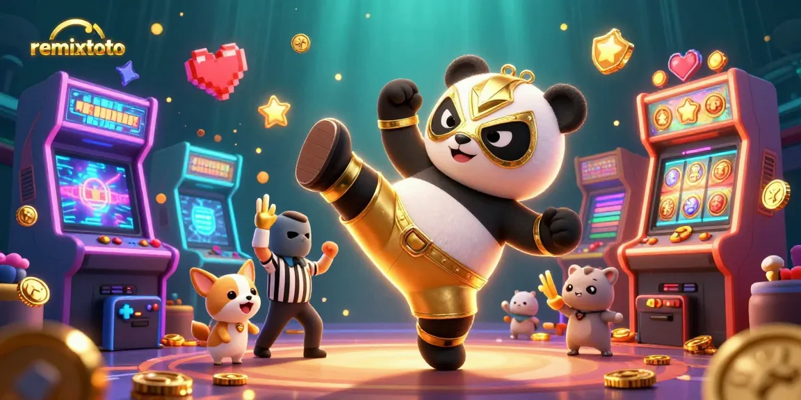 Engage in thrilling gameplay at Remixtoto with a vibrant 3D illustration showcasing exciting casino elements.