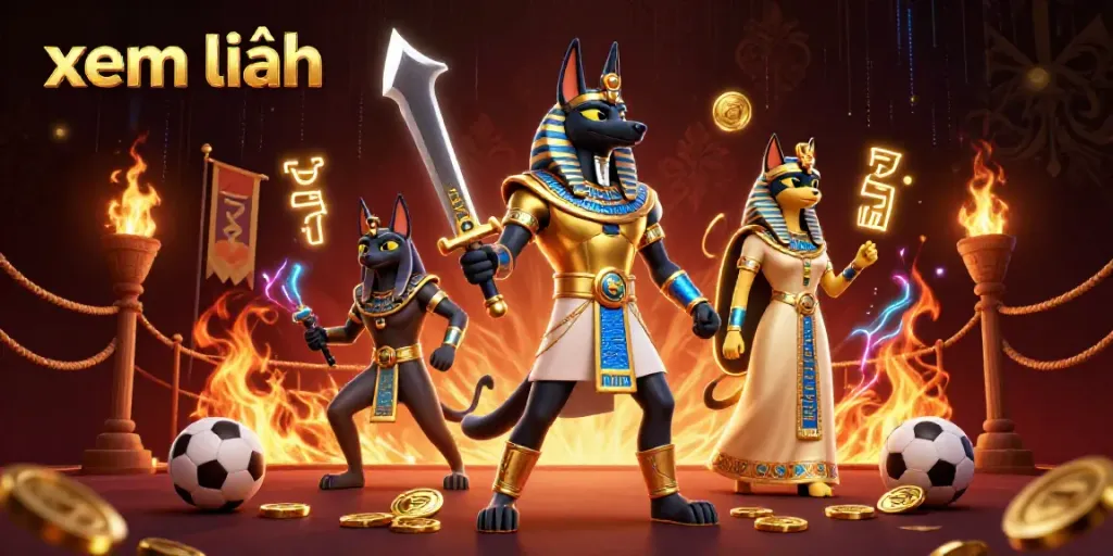 Join the action with xem thêm featuring ancient Egyptian warriors and vibrant gambling elements.