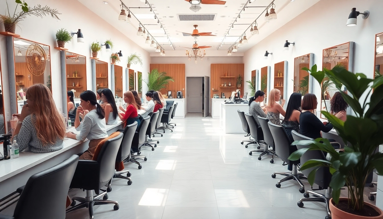 Find a nearby beauty salon (미용실 근처) with modern styling stations and a welcoming atmosphere.
