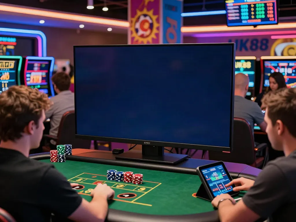 Engaged players at UK88 online betting platform, showcasing vibrant gaming experience.