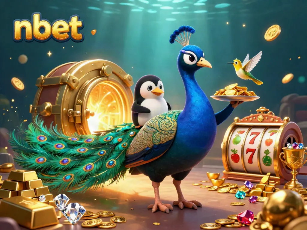 Experience vibrant wins with nbet's stunning 3D casino scene filled with treasures and excitement.