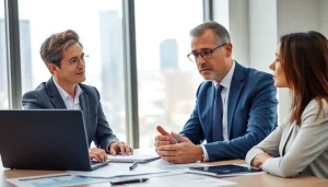 Beratung zur Schulden Finanzamt Ratenzahlung mit einem Finanzberater in einem Büro.