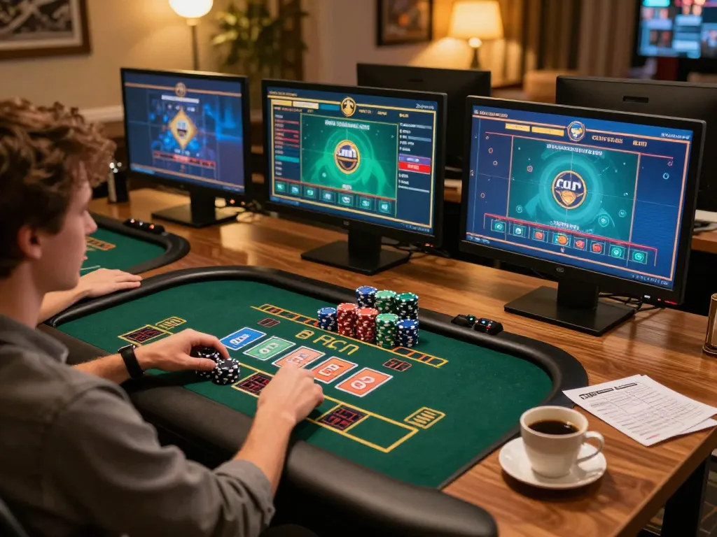 Engaging online gaming experience at F168 with a player actively betting on live dealer games.