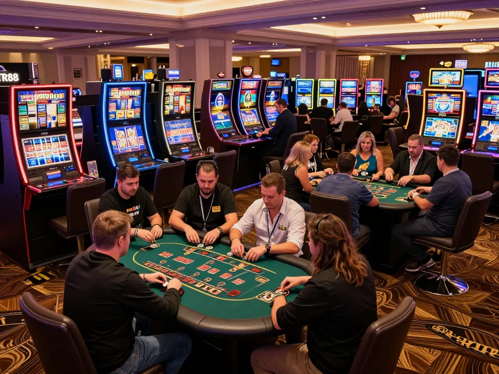 Players enjoying interactive games at TR88 casino, capturing the thrill of action and strategy.
