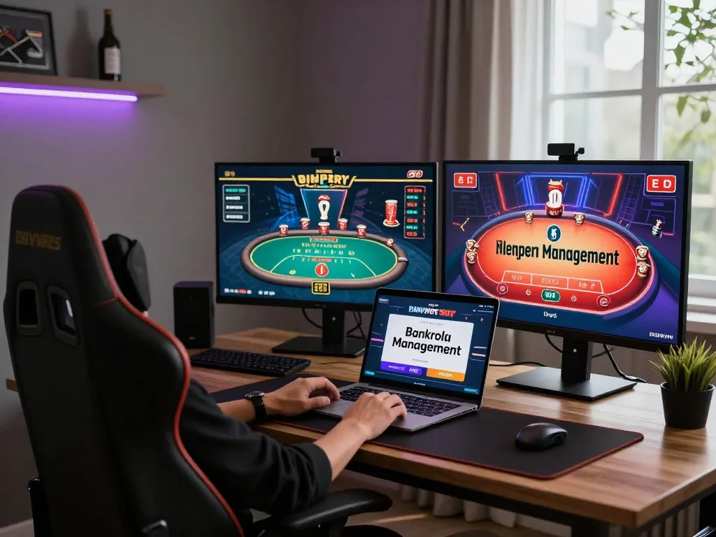 Engaging online casino gameplay experience at lc88.com featuring multiple screens and strategic planning.
