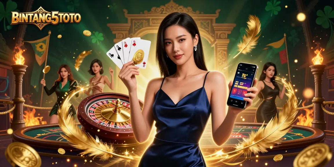 Experience thrilling gameplay at BINTANG5TOTO with a glamorous casino scene showcasing excitement and winning potential.