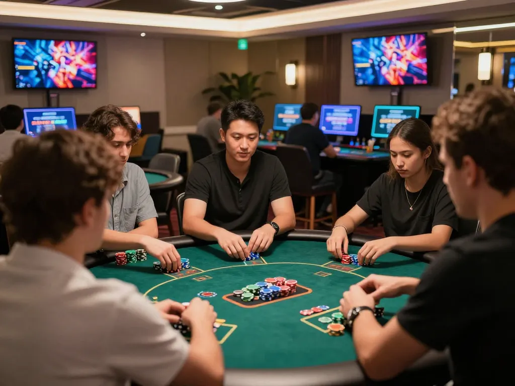 Engaged players strategizing at an online poker table on lc 88 for thrilling wins