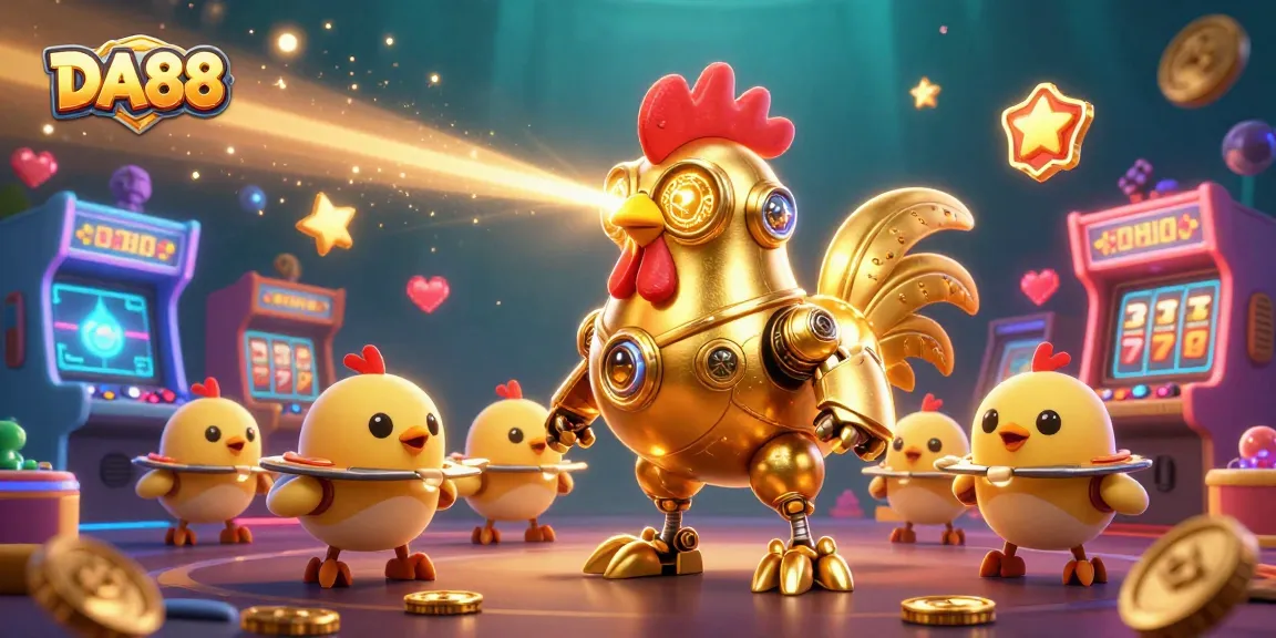 Engage with DA88's thrilling casino scene featuring dynamic gaming elements and colorful characters.