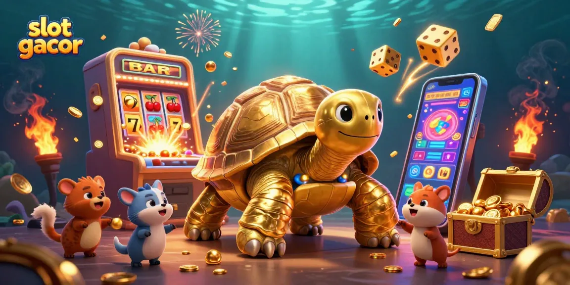 Experience the excitement of slot gacor with vibrant colors, dynamic casino symbols, and playful characters in a rich 3D scene.