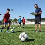 Hochwertige Fußbälle im Fußball Shop Deutschland, junge Spieler beim Training zeigen Ballkontrolle und Präzision.