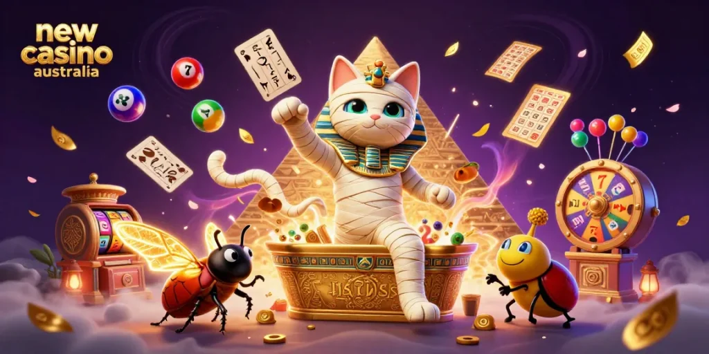 Engage with the thrilling new casino Australia experience featuring a mummy cat and dynamic gaming elements.