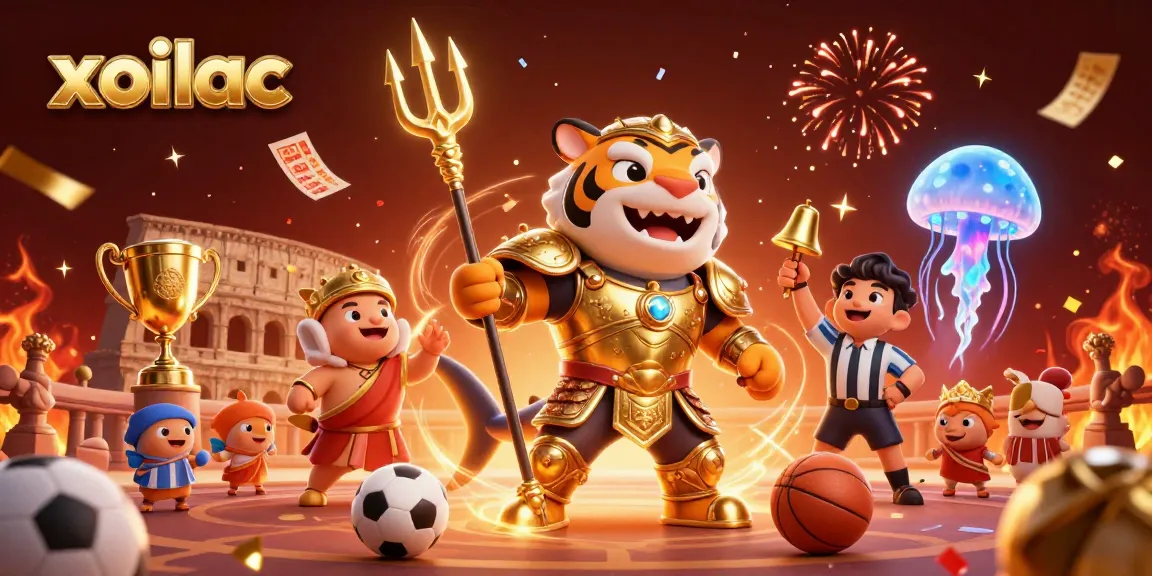 Experience thrilling sports betting with xoilac's dynamic 3D underwater scene featuring a tiger shark and betting elements.
